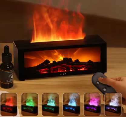 Luluflare™ — Bûche diffuseuse d’ambiance effet flamme & brume