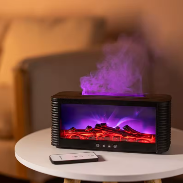 Luluflare™ — Bûche diffuseuse d’ambiance effet flamme & brume