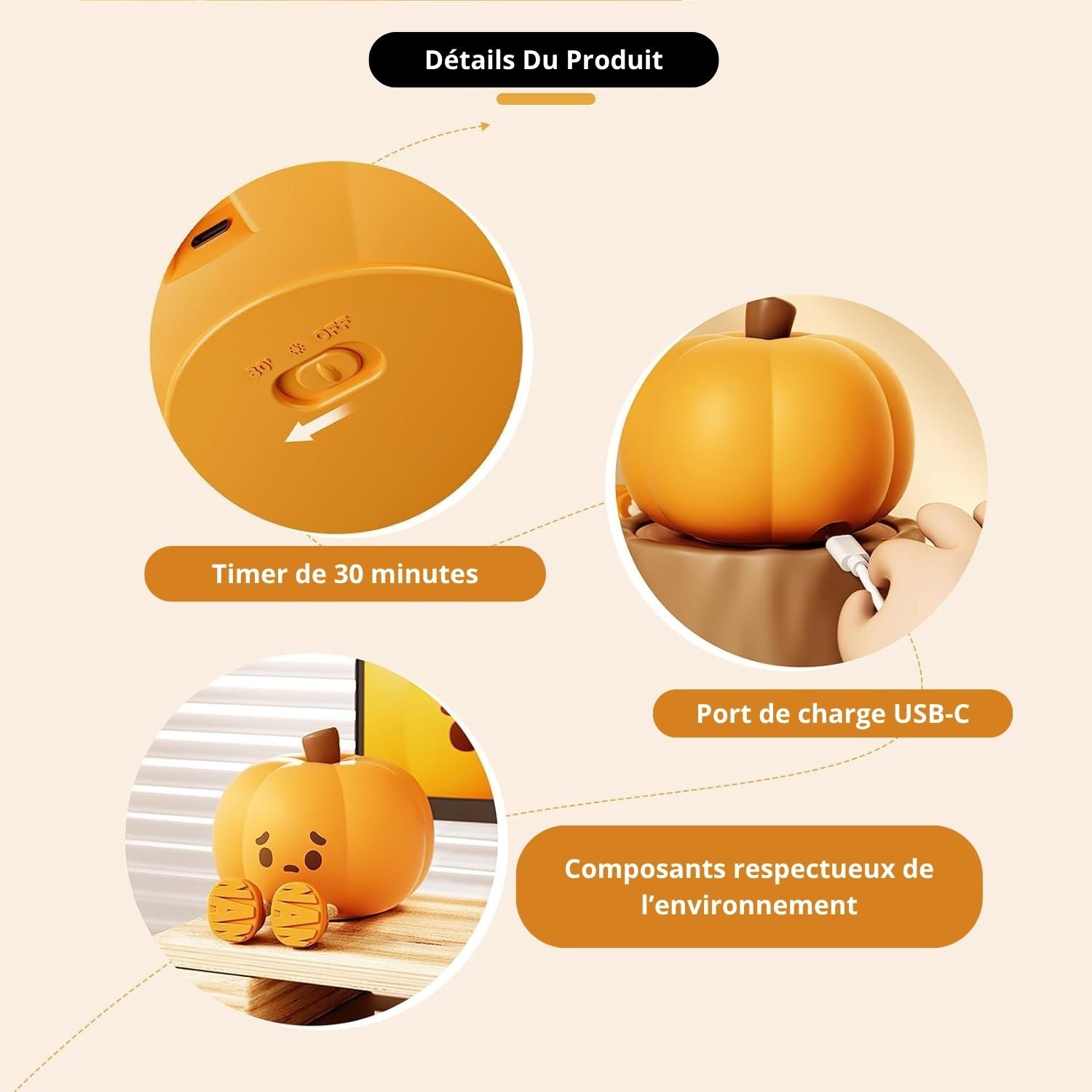 Luluboo® — la petite veilleuse citrouille pour apaiser vos soirées